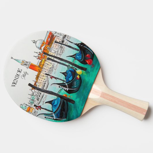 イタリア旅行 – ヴェネツィアの水の色のお土産 卓球ラケット (横)