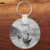 イタリア旅行 – ヴェネツィア黒白のお土産 キーホルダー (正面)