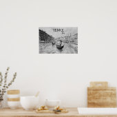 イタリア旅行 – ヴェネツィア黒白のお土産 ポスター (キッチン)