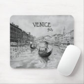 イタリア旅行 – ヴェネツィア黒白のお土産 マウスパッド (マウス)