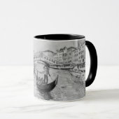 イタリア旅行 – ヴェネツィア黒白のお土産 マグカップ (正面右)