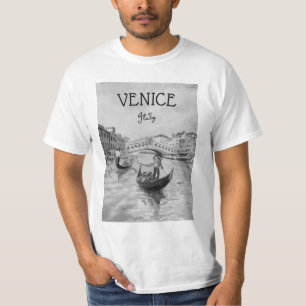 イタリア旅行 – ヴェネツィア黒白のお土産 Tシャツ