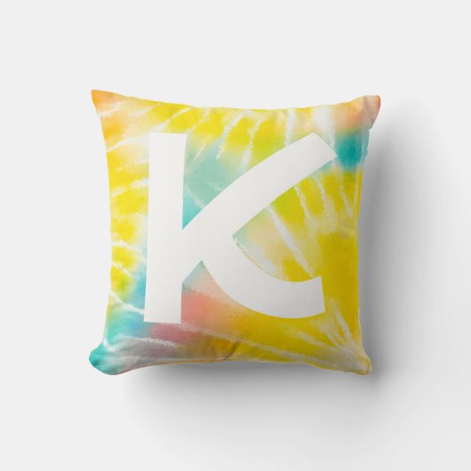 イタリア明るい明るい水彩絞り染め枕 クッション (正面)