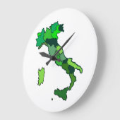 イタリア時計の地図 ラージ壁時計 (傾斜)