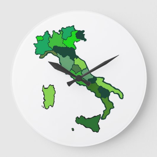 イタリア時計の地図 ラージ壁時計 (正面)