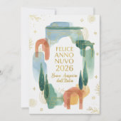 イタリア水彩画アーチ フェリーチェ アンノ ヌオーヴォ ２０２６ シーズンカード (正面)