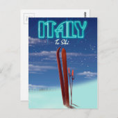 イタリア'氷'スキー旅行ポスター。 ポストカード (正面/裏面)