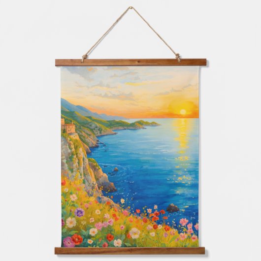 イタリア海岸アート 吊り下げ型タペストリー (正面)