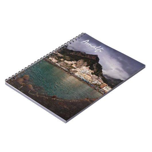 イタリア海辺の町、美しいアマルフィ海岸 ノートブック (左側)