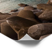 イタリア海辺の町、美しいアマルフィ海岸 ポスター (角)