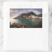 イタリア海辺の町、美しいアマルフィ海岸 長方形シール (バッグ)