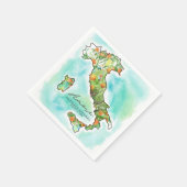 イタリア海 |アモーア水彩画結婚像 スタンダードカクテルナプキン (角)