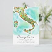 イタリア海 |水彩地図ウェディングレセプション エンクロージャーカード (スタンド正面)