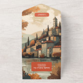 イタリア湖コモデスティネーションウェディング オールインワン招待状 (外側)