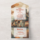 イタリア湖コモデスティネーションウェディング オールインワン招待状 (内側)