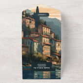 イタリア湖コモデスティネーションウェディング オールインワン招待状 (外側)