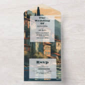 イタリア湖コモデスティネーションウェディング オールインワン招待状 (内側)