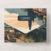 イタリア湖コモデスティネーションウェディング オールインワン招待状 (裏面)