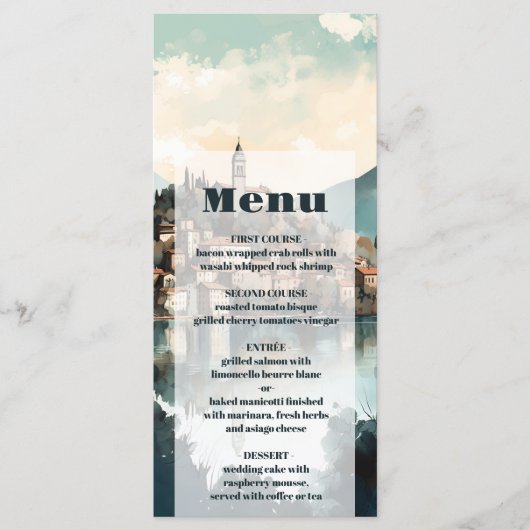 イタリア湖コモデスティネーションウェディング メニュー (正面)