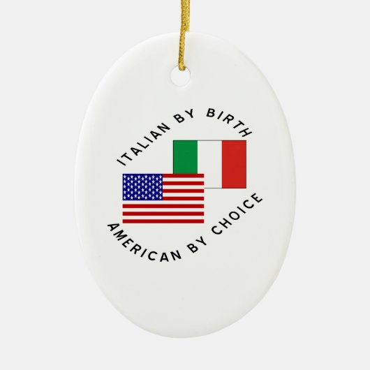 イタリア生まれのアメリカ人 セラミックオーナメント (正面)