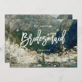 イタリア私の新婦付添人の提案カードです サンキューカード (正面/裏面)