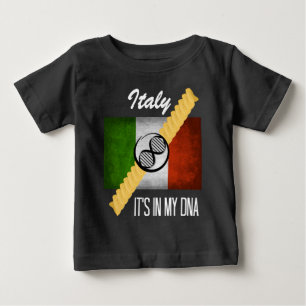 イタリア私のDNA分子フラッグイタリアンロティーニ ベビーTシャツ