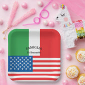 イタリア米国愛国国旗 ペーパープレート (パーティー)