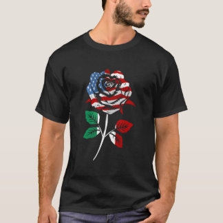 イタリア系アメリカ人のためのアメリカ国旗 Tシャツ