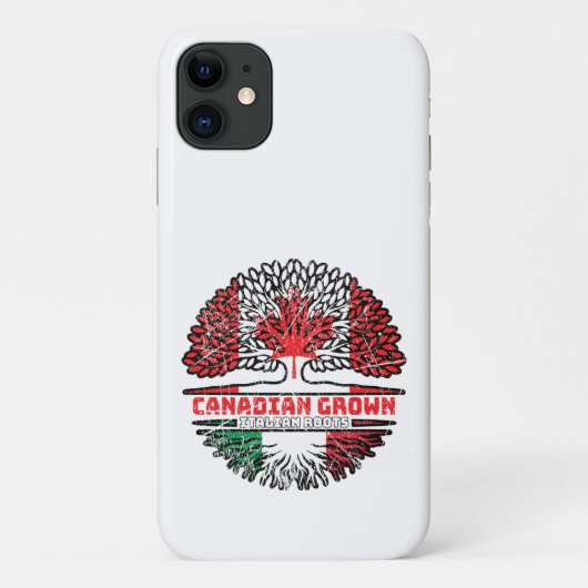 イタリア系カナダ人 カナダ 木の根 元旗 Case-Mate iPhoneケース (裏面)