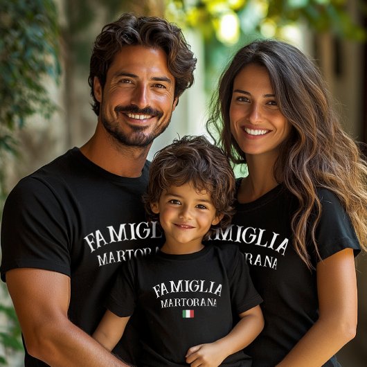 イタリア系家族の再会 ブラック オーダーメイド Tシャツ