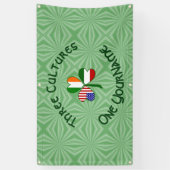 イタリア系、アイルランド系、アメリカ系 シャムロック カスタマイズ 横断幕 (縦)