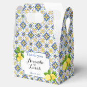 イタリア結婚のタイル柑橘類の地中海のモチーフ フェイバーボックス (オープン)