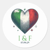 イタリア結婚カップル ラウンドシール (正面)