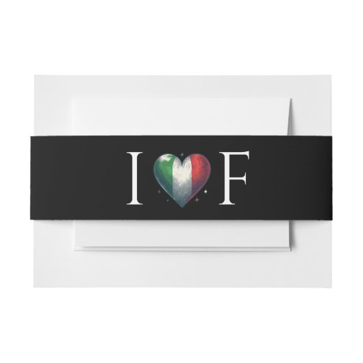 イタリア結婚カップル 招待状ベリーバンド (正面例)