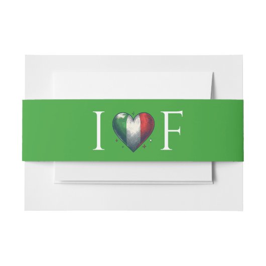 イタリア結婚カップル 招待状ベリーバンド (正面例)