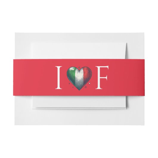 イタリア結婚カップル 招待状ベリーバンド (正面例)