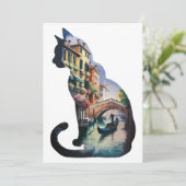 イタリア絵を描のシルエット猫の芸術 招待状 (スタンド正面)