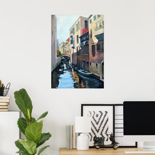 イタリア絵を描のヴェネツィアから運河の一部 ポスター (ホームオフィス)