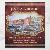 イタリア絵を描のヴェネツィアのグランド・カナルの ワインラベル (シングルラベル)