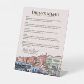 イタリア絵を描のヴェネツィアのグランド・カナルの 台座サイン (正面)