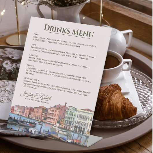 イタリア絵を描のヴェネツィアのグランド・カナルの 台座サイン