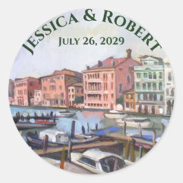 イタリア絵を描のヴェネツィアのグランド・カナル結婚の ラウンドシール