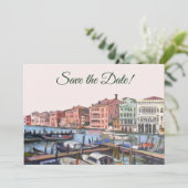 イタリア絵を描のヴェネツィアのグランド・カナル結婚の 招待状 (スタンド正面)