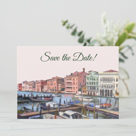 イタリア絵を描のヴェネツィアのグランド・カナル結婚の 招待状 (スタンド正面)
