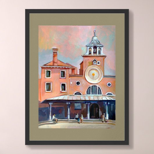 イタリア絵を描のヴェネツィアのサン・ジャコモ・ディ・リアルトの ポスター