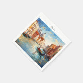 イタリア絵を描ヴェネツィア スタンダードカクテルナプキン (角)
