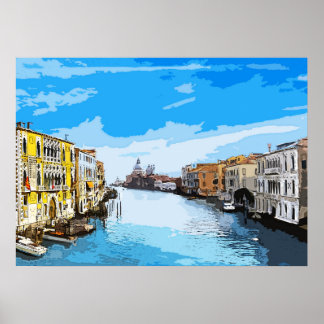 イタリア絵画ヴェネツィアの水色 ポスター