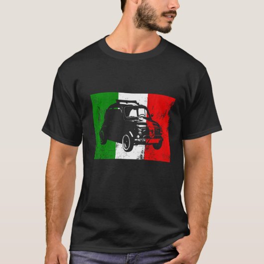 イタリア自動車500小型車クルトイタリア車メーカー Tシャツ (正面)