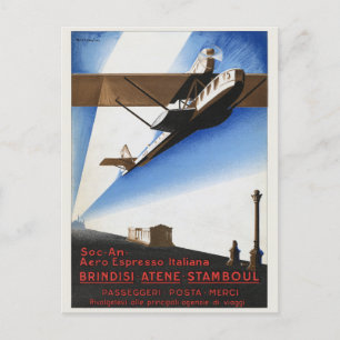 イタリア航空ヴィンテージポスター1924 ポストカード
