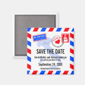 イタリア航空便の結婚式の日付を保存 マグネット (正面/裏面)